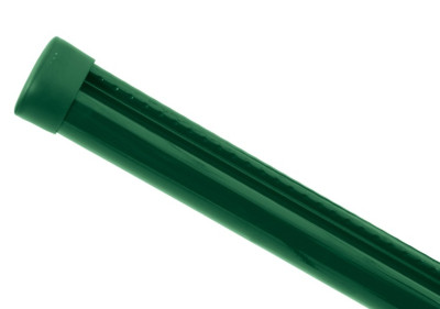 Sloupek kulatý PILCLIP Zn + PVC s montážní lištou 2000/48/1,5mm, zelená čepička PLOTY Sklad10 8595068448892 0-500 5