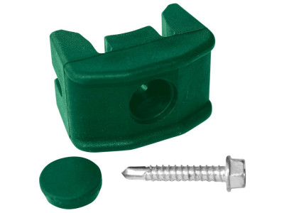 Příchytka panelu PILOFOR PVC na sloupek Ø 48mm včetně šroubu, zelená
