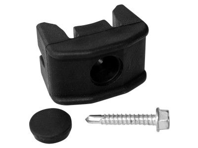 Příchytka panelu PILOFOR PVC na sloupek Ø 48mm včetně šroubu, černá