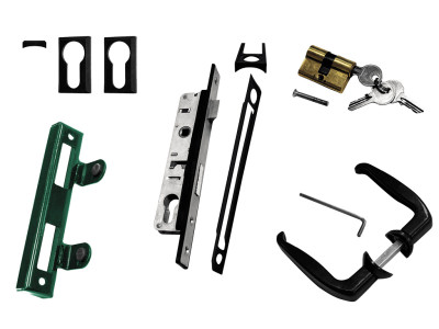 Set příslušenství pro dvoukřídlou bránu IDEAL - UNIVERSAL, zelený