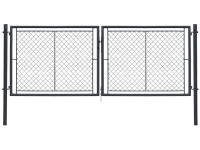 Brána IDEAL II. dvoukřídlá, 3605x1200mm, Zn+PVC, antracit